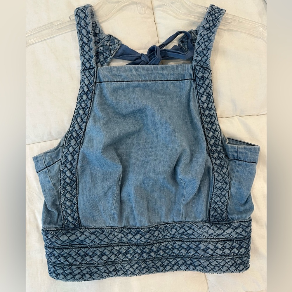 Anthropologie Maeve denim crop top